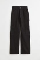 H & M - Wide-leg Cargo Pants - Black
