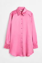 H & M - Silk-blend Shirt - Pink