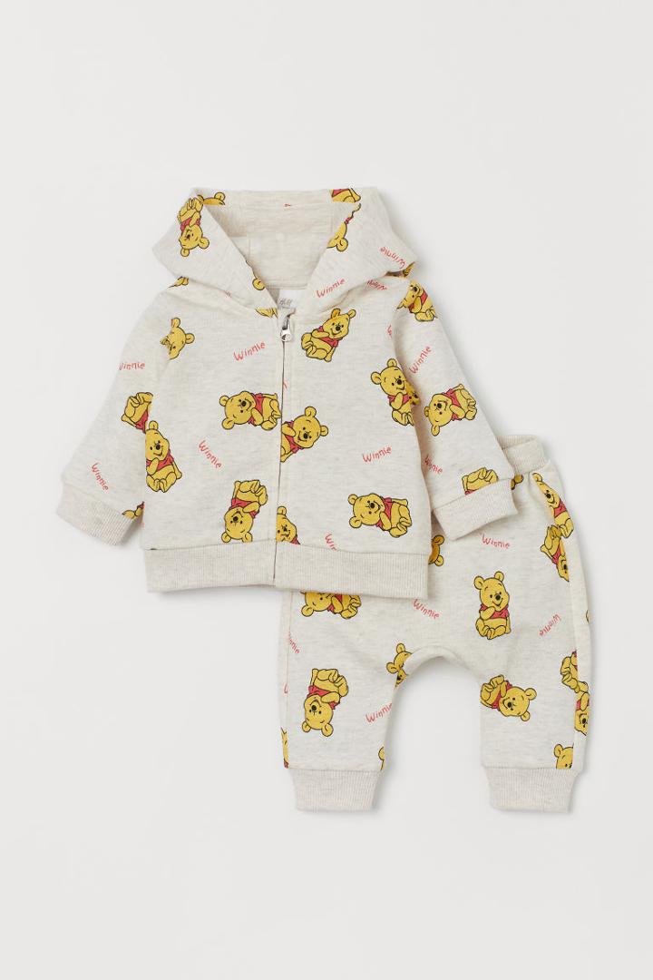 H & M - 2-piece Printed Set - White