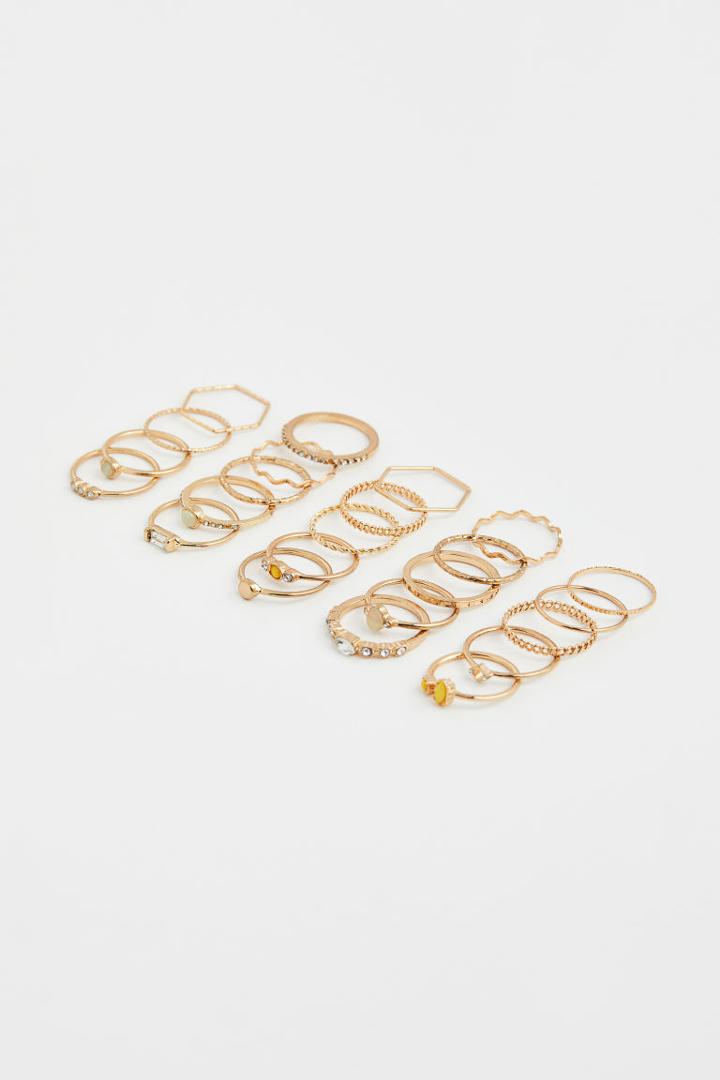 H & M - 24-pack Rings - Yellow