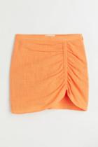 H & M - Gathered Crped Skirt - Orange