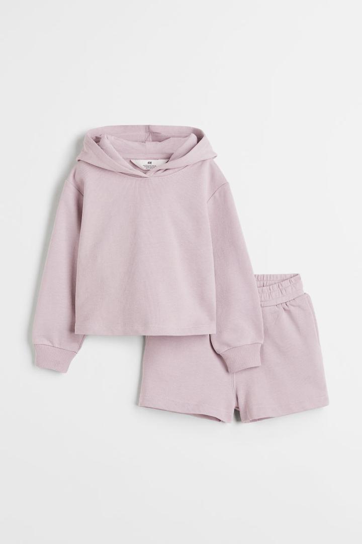 H & M - 2-piece Cotton Sweatshirt Set - Purple