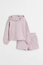 H & M - 2-piece Cotton Sweatshirt Set - Purple