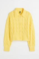 H & M - Cable-knit Cardigan - Yellow