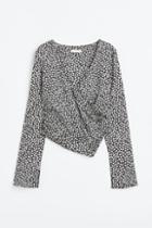 H & M - Satin Wrap Blouse - Black