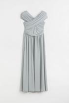 H & M - Draped Off-the-shoulder Dress - Turquoise