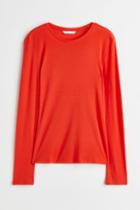 H & M - Long-sleeved Jersey Top - Orange