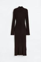 H & M - Rib-knit Merino Wool Dress - Beige