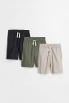 H & M - 3-pack Cotton Shorts - Black