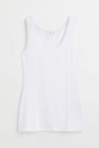 H & M - Lace-trimmed Tank Top - White