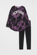 H & M - 2-piece Printed Set - Purple