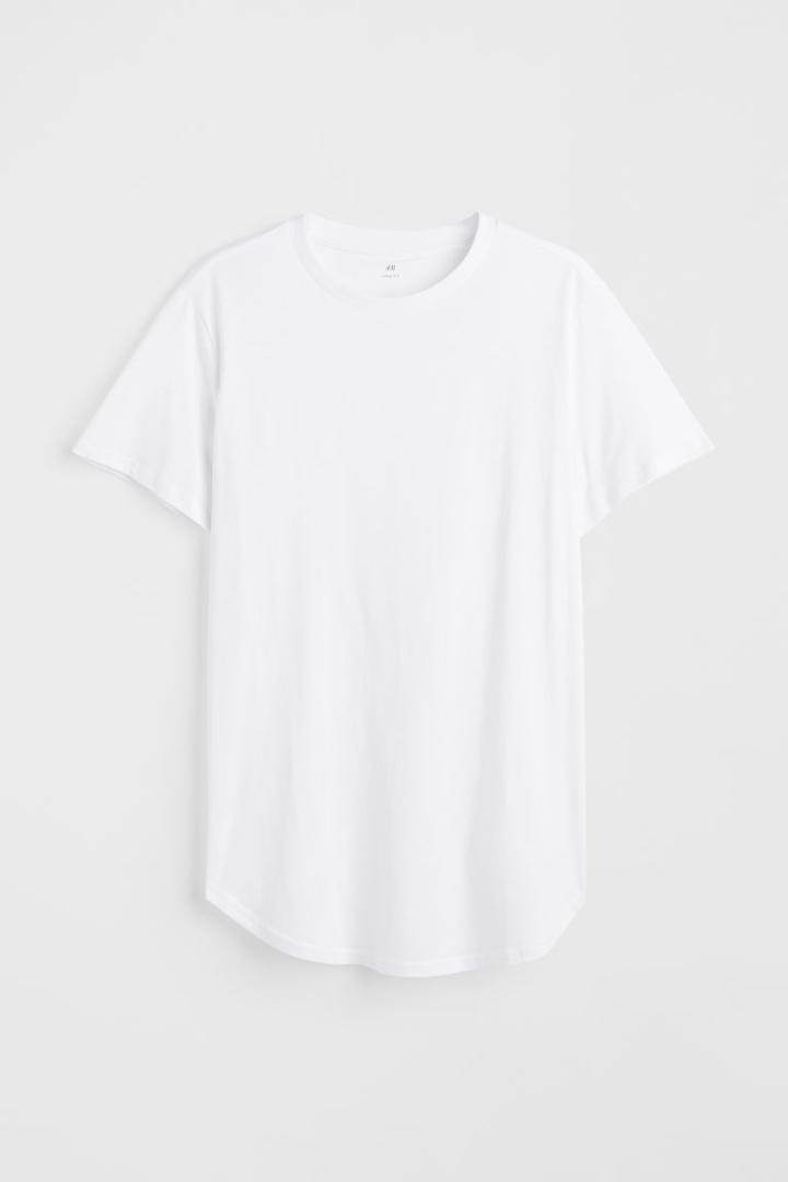 H & M - Long Fit T-shirt - White