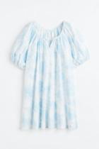 H & M - Voluminous Balloon-sleeved Dress - Blue