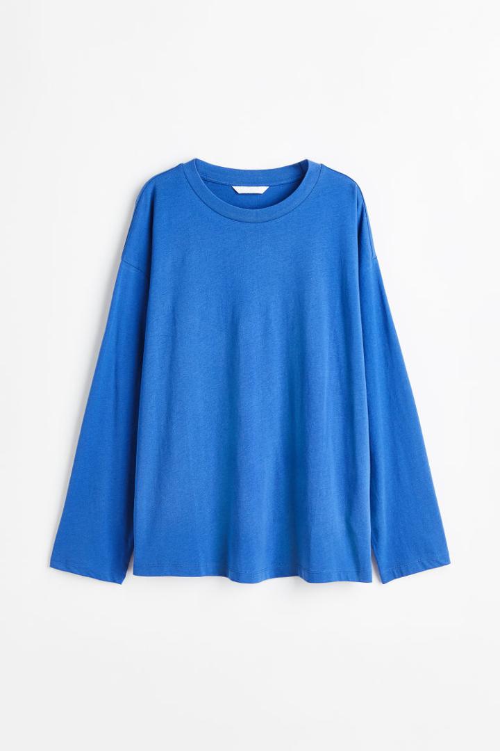 H & M - Long-sleeved Jersey Top - Blue