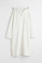 H & M - Hooded Sweatshirt Dress - White