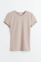 H & M - Fitted T-shirt - Brown
