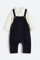 H & M - 2-piece Shirt And Overalls Set - Blue