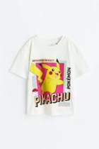 H & M - Printed Oversized T-shirt - White