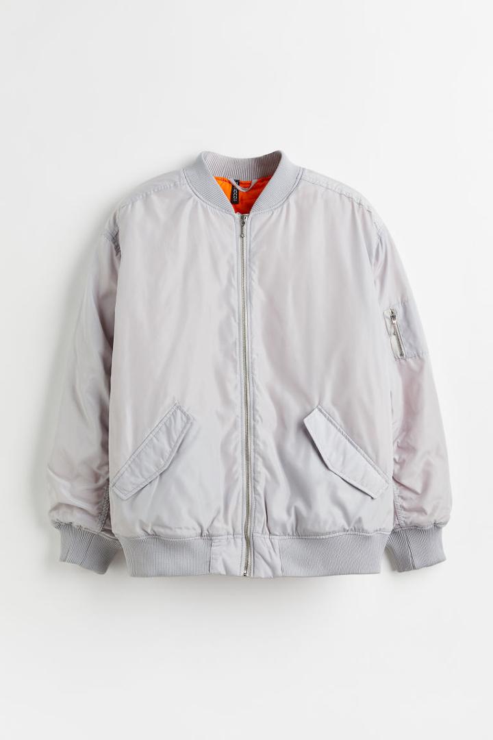 H & M - H & M+ Oversized Bomber Jacket - Gray