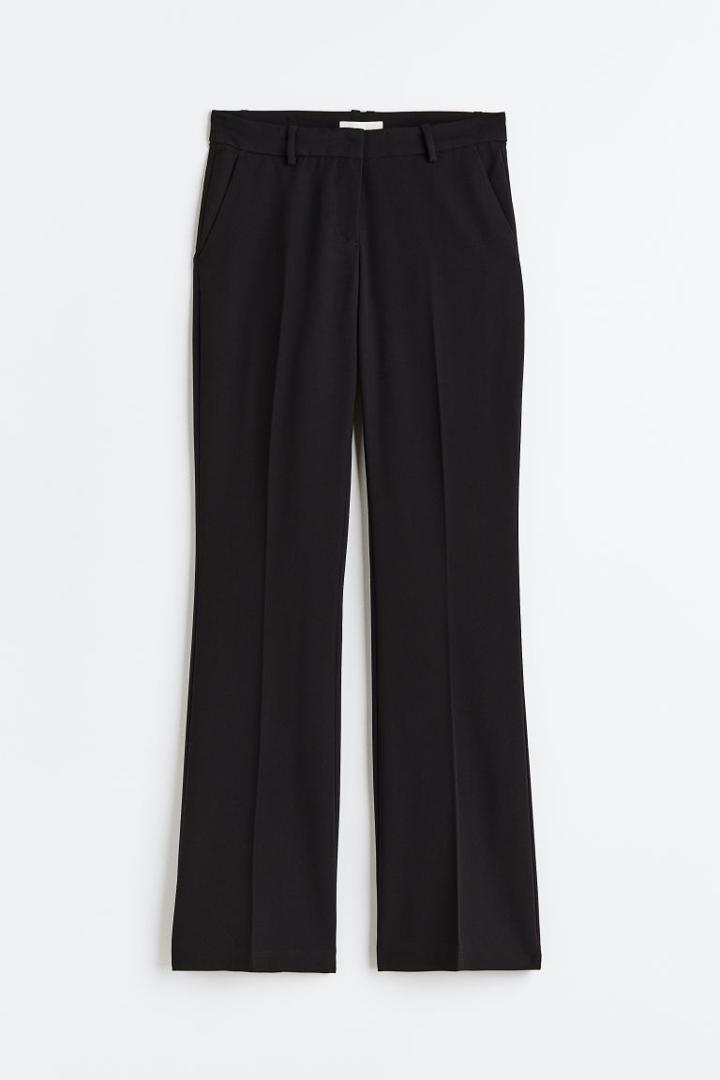 H & M - Flared Twill Pants - Black