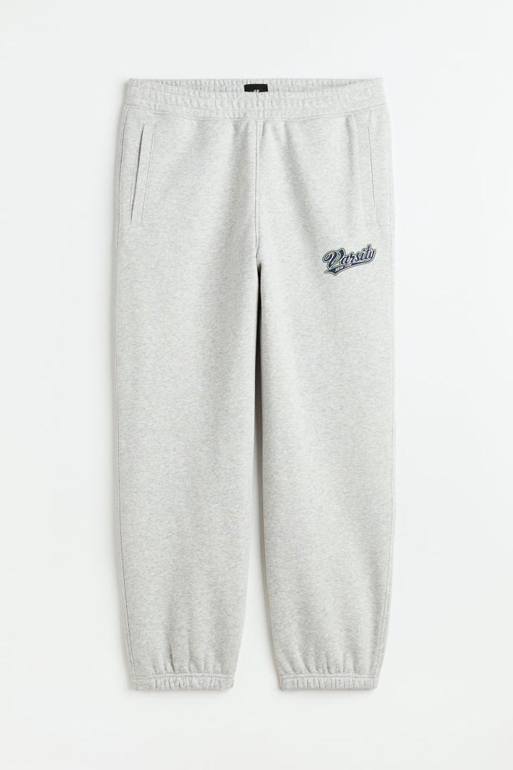 H & M - Loose Fit Printed Sweatpants - Gray
