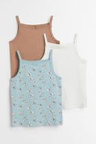H & M - 3-pack Jersey Tank Tops - Turquoise