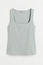 H & M - Fitted Tank Top - Turquoise