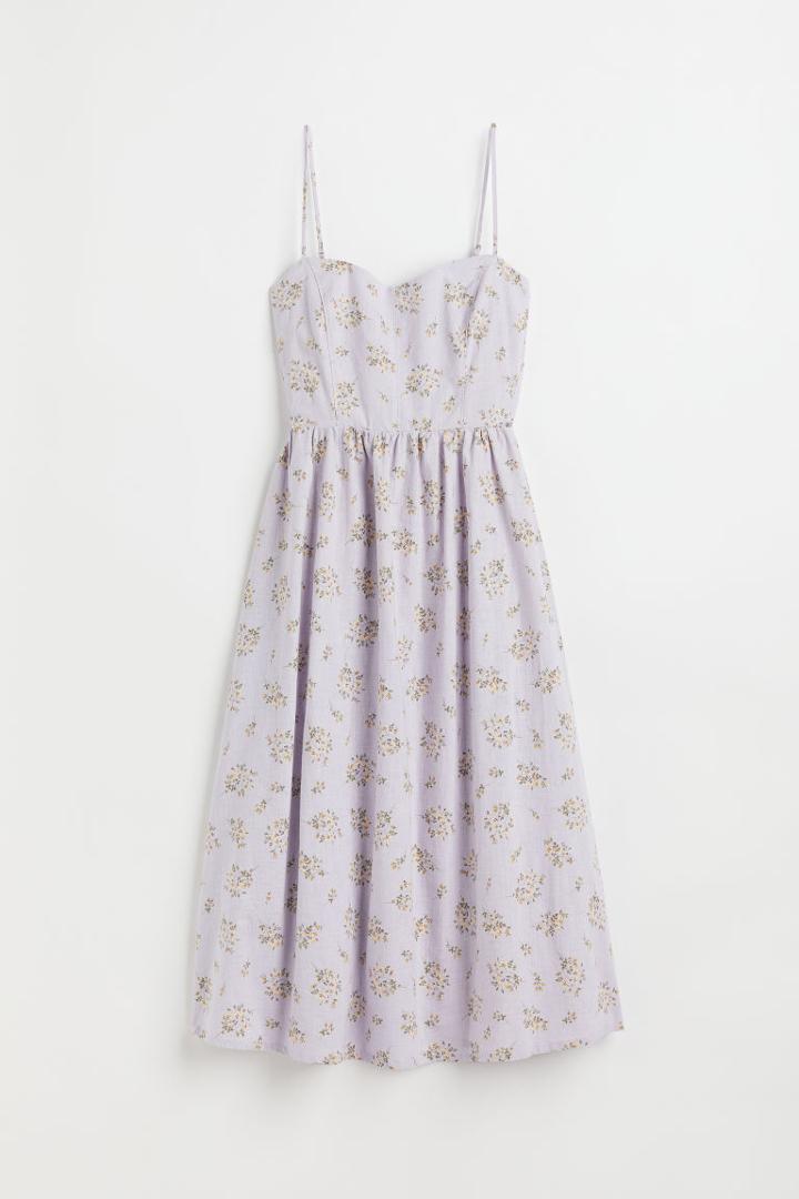 H & M - Linen-blend Dress - Purple