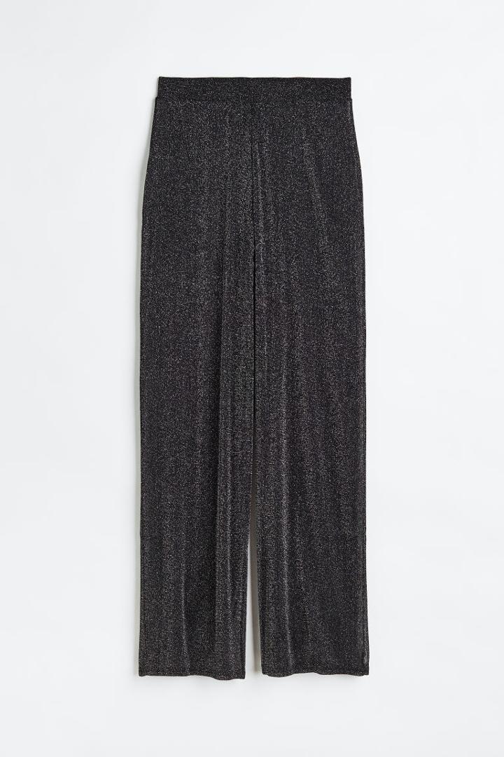 H & M - Glittery Mesh Pants - Black