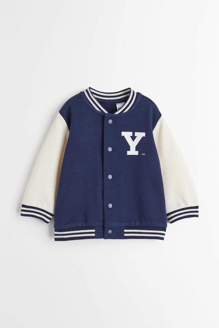 H & M - Printed Baseball Jacket - Blue
