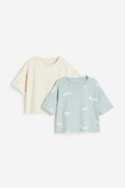 H & M - 2-pack Oversized Tops - Turquoise
