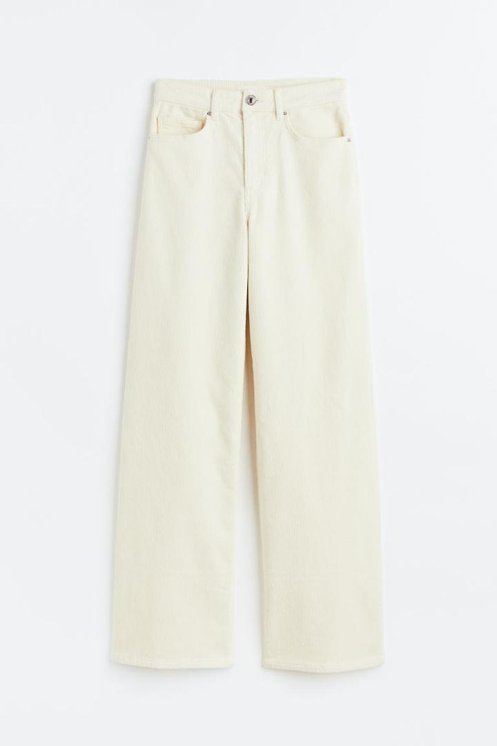 H & M - Corduroy Pants - White