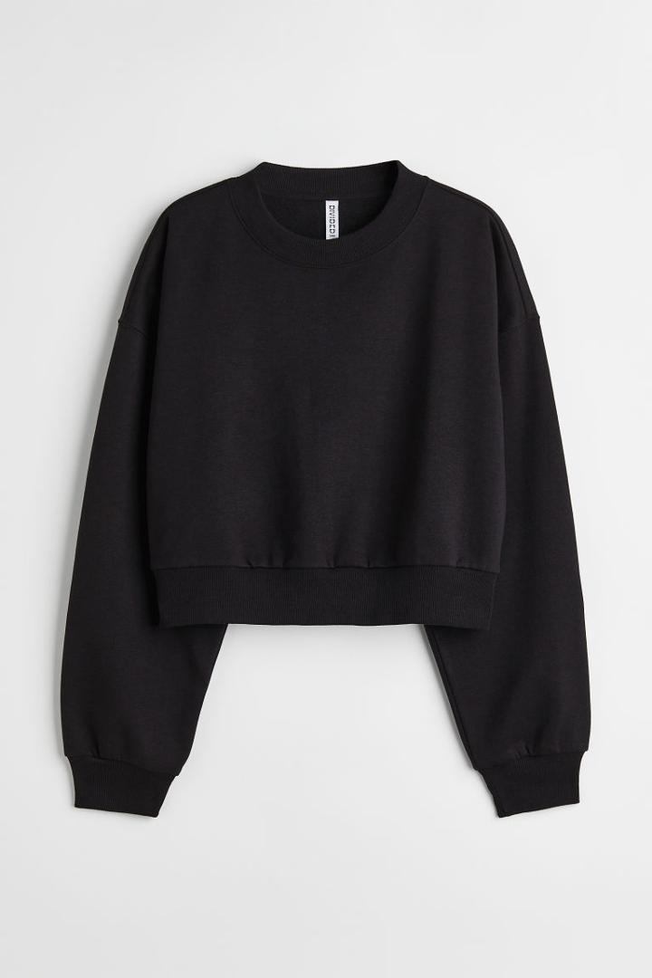 H & M - Short Sweatshirt - Black