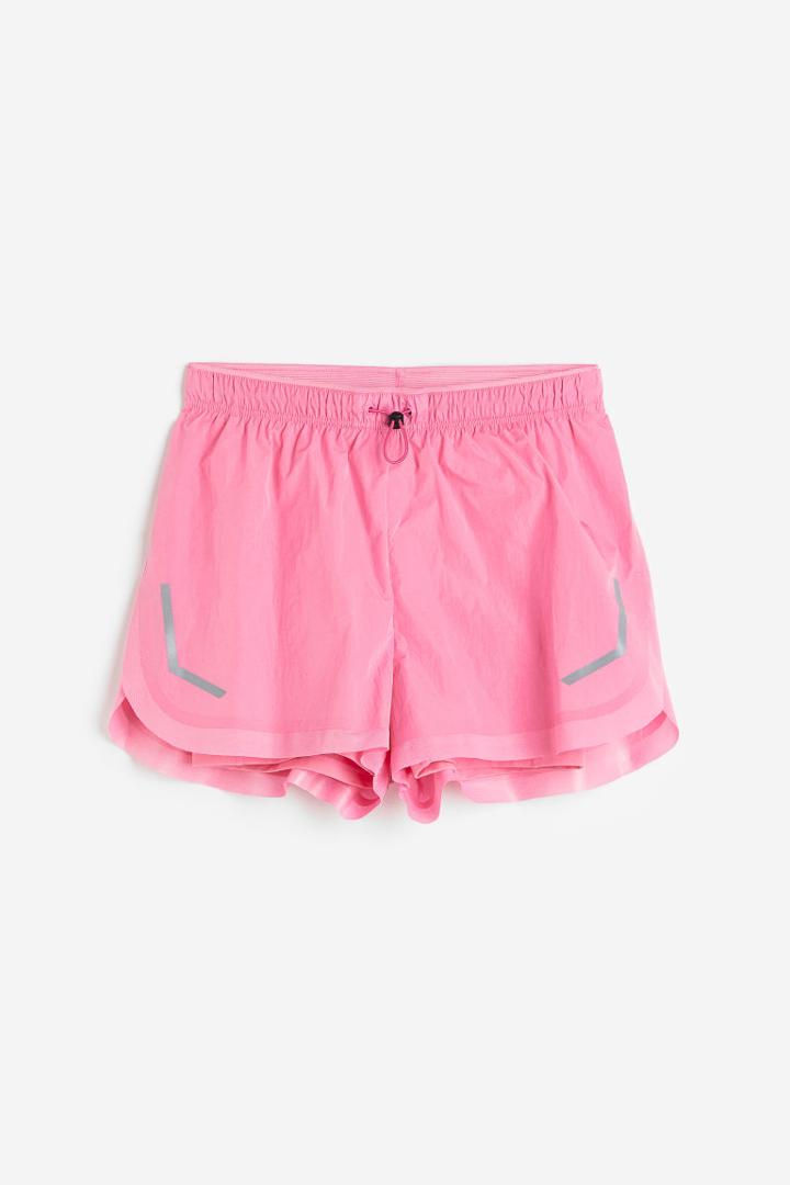 H & M - Drymove&trade; Double-layer Running Shorts - Pink