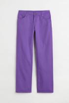 H & M - Wide-leg Twill Pants - Purple