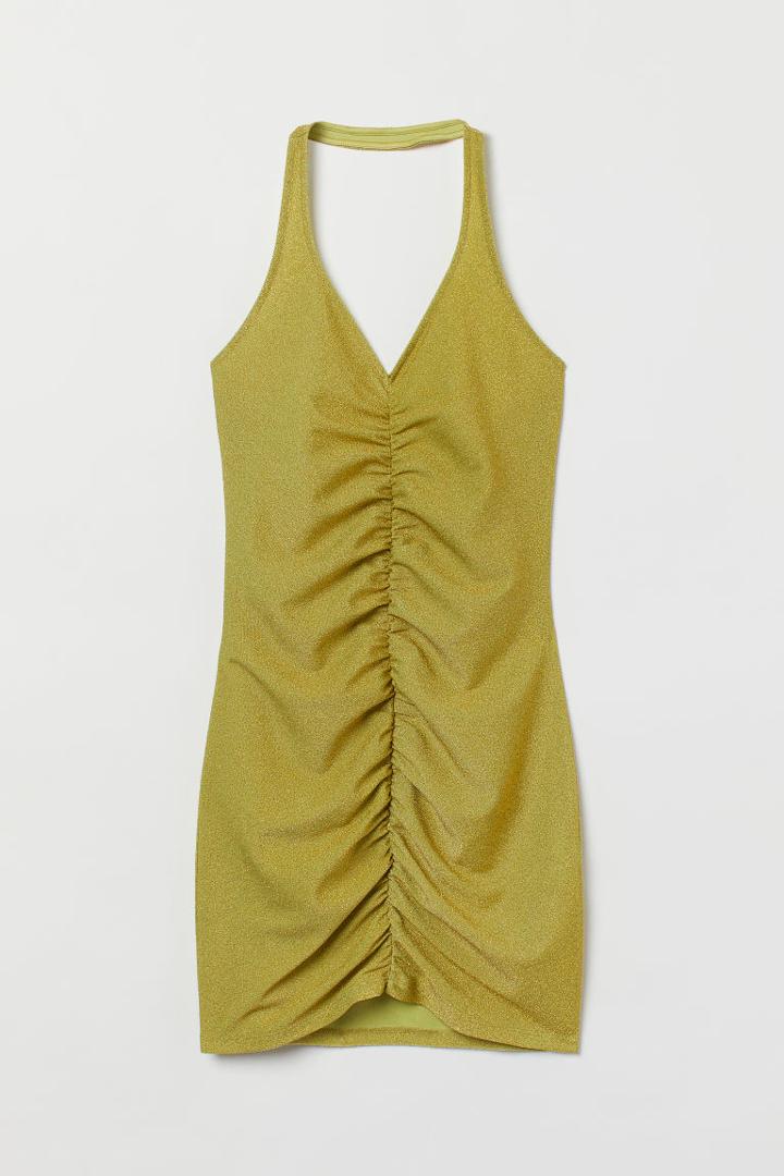 H & M - Halterneck Dress - Yellow