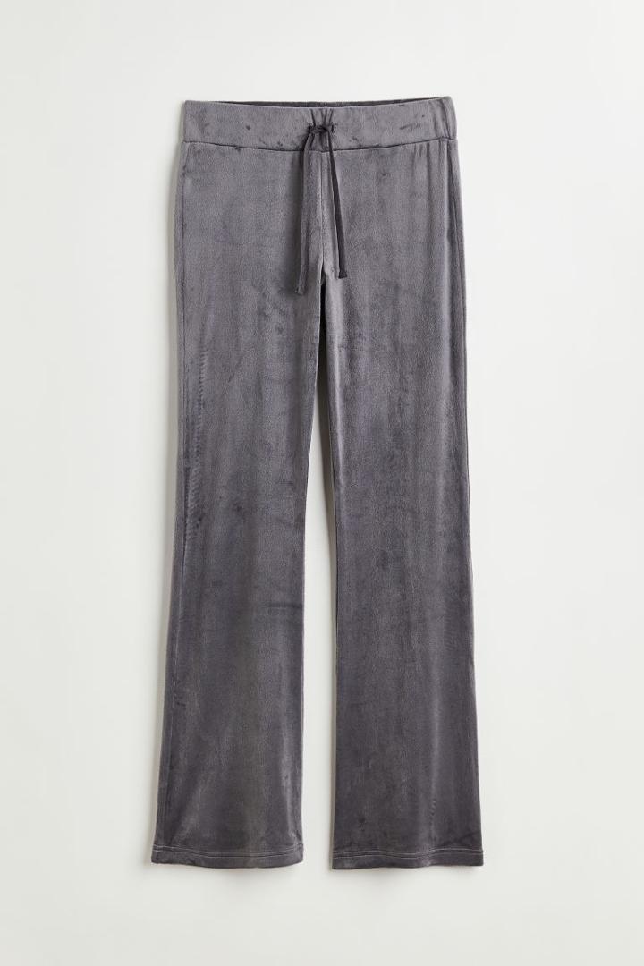 H & M - Velour Pants - Gray