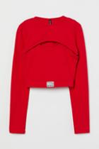 H & M - Two-part Crop Top - Red