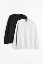 H & M - 2-pack Relaxed Fit Sweatshirts - Gray
