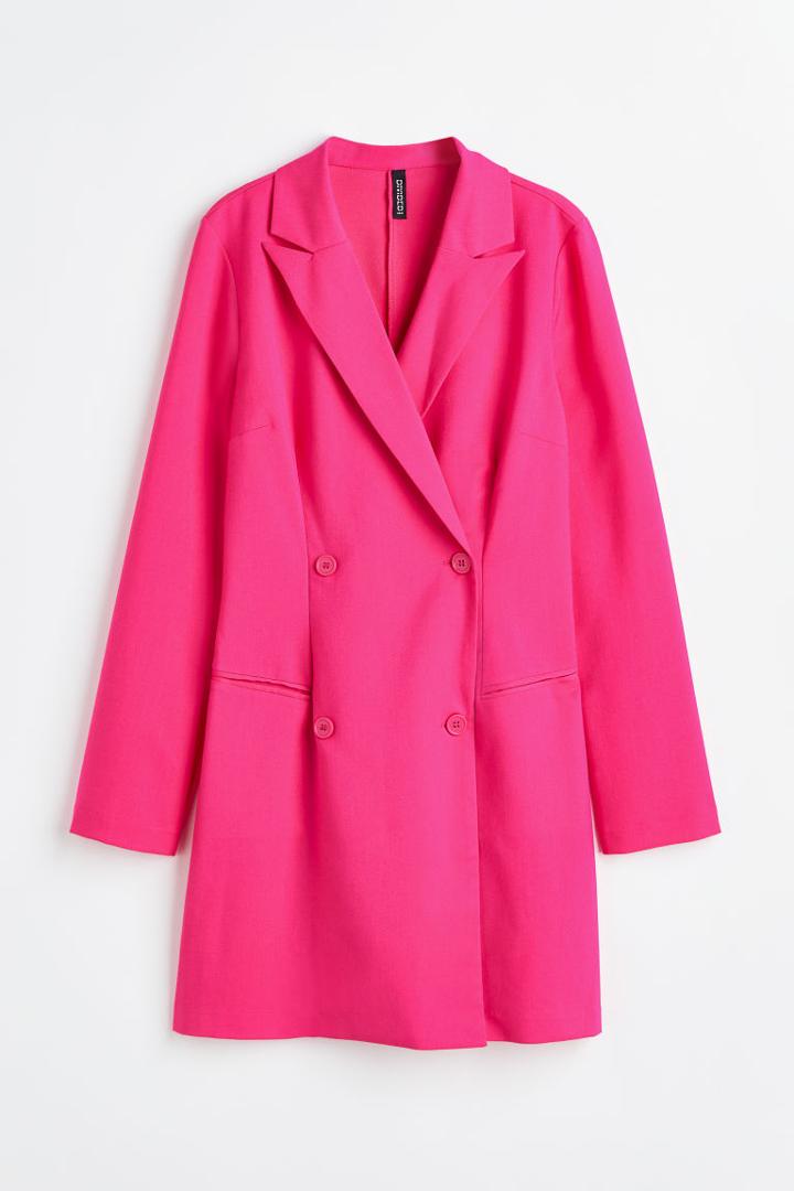 H & M - Double-breasted Jacket Dress - Pink