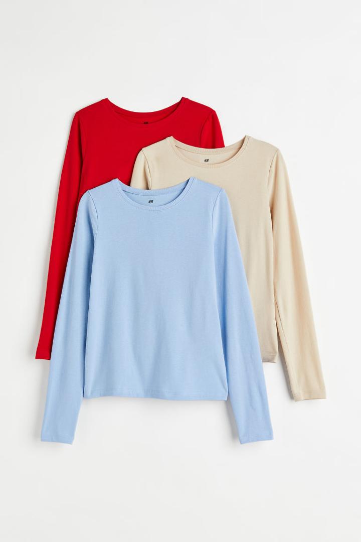 H & M - 3-pack Jersey Tops - Blue