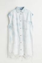 H & M - Oversized Denim Shirt Dress - Blue