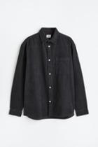 H & M - Relaxed Fit Corduroy Shirt - Gray