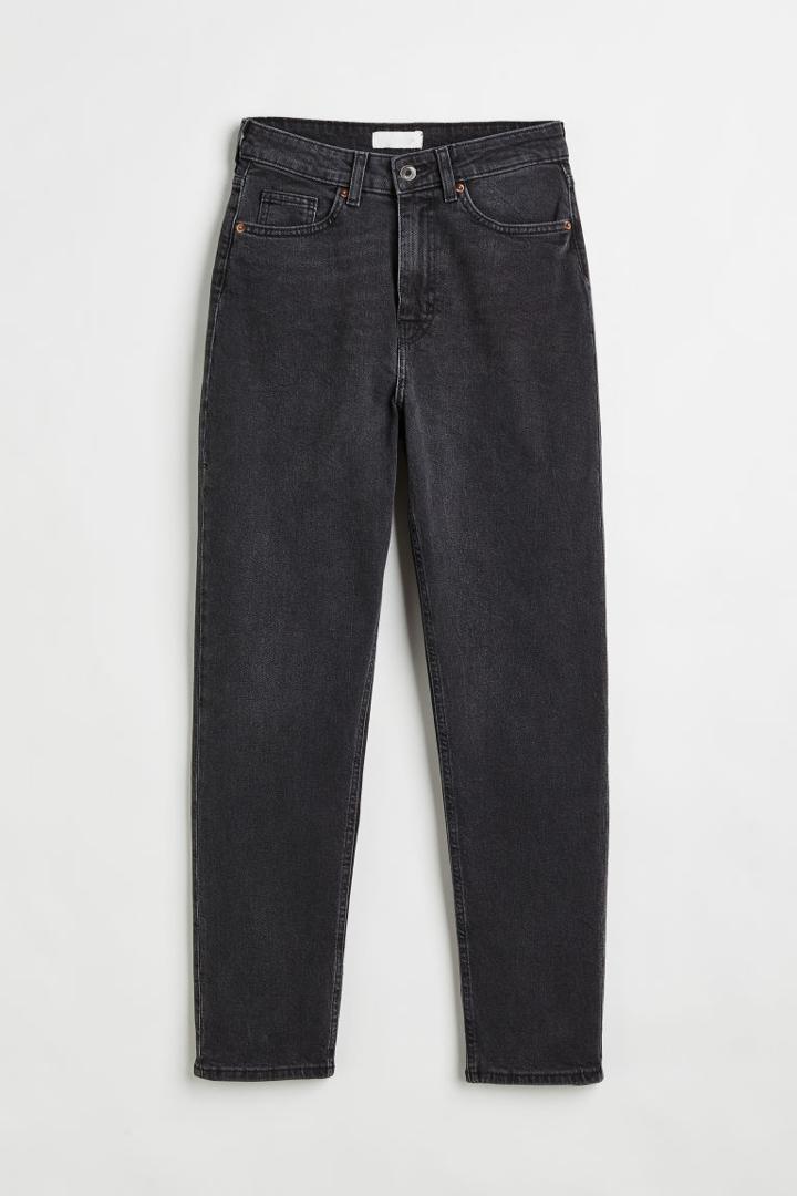 H & M - Slim Mom High Ankle Jeans - Gray