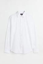 H & M - Slim Fit Premium Cotton Shirt - White