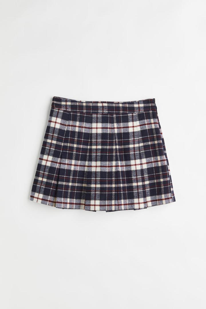 H & M - Pleated Mini Skirt - Blue