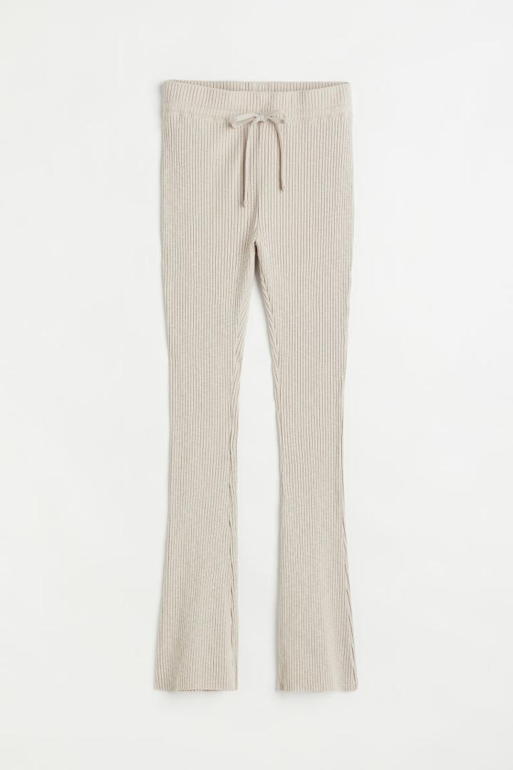 H & M - Ribbed Cotton Pants - Brown