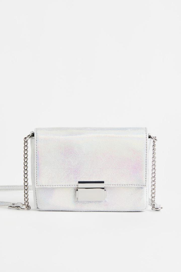 H & M - Shimmering Metallic Shoulder Bag - Silver