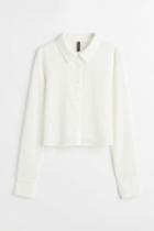 H & M - Crinkled Shirt - White