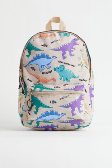 H & M - Patterned Backpack - Beige